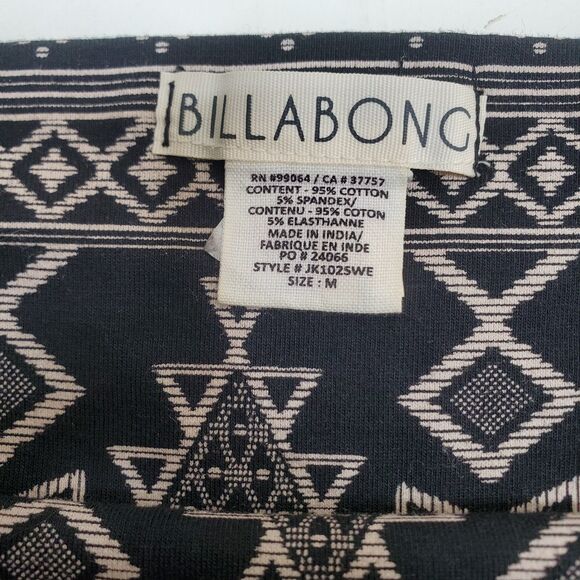 NWT BILLABONG Black Light Pink Mini Skirt Women's Medium Cotton Geometric Aztec - Picture 10 of 13